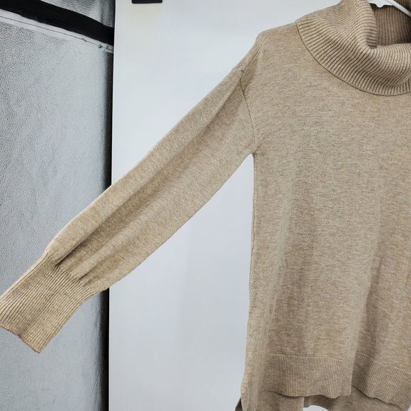 Loft Ann Taylor Cowl Neck Women's Tan Pullover Sweater Size Medium - Picture 9 of 11